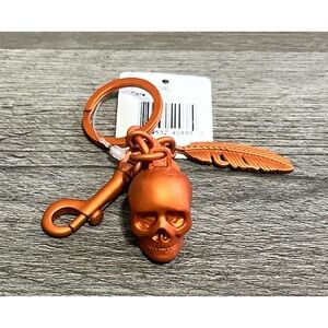Coach Rare Copper Skull Feather Charm!
